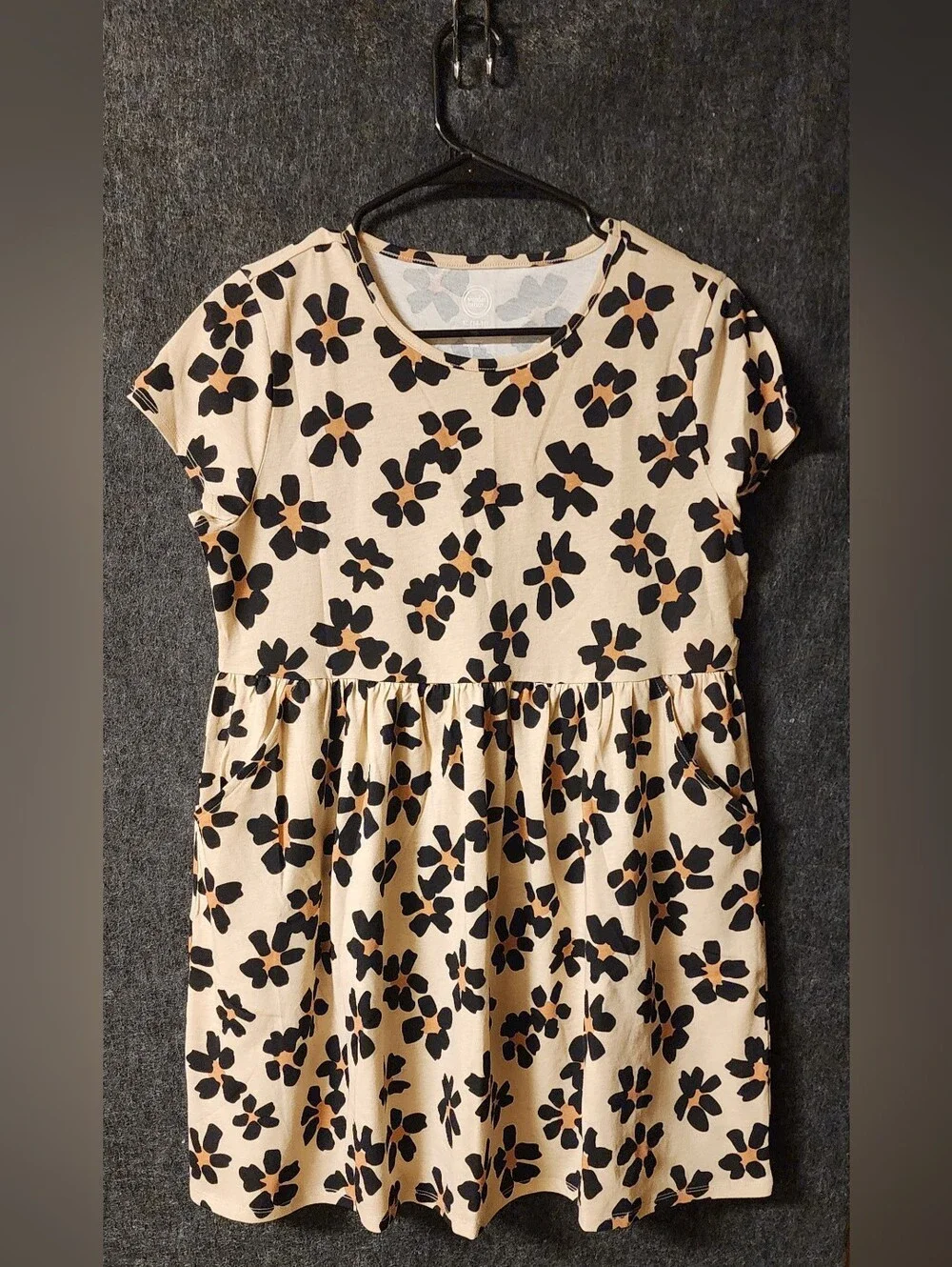 Girls Plus size/Womens Small, Animal Print Dress,Tunic? Whatever? Pockets Cotton